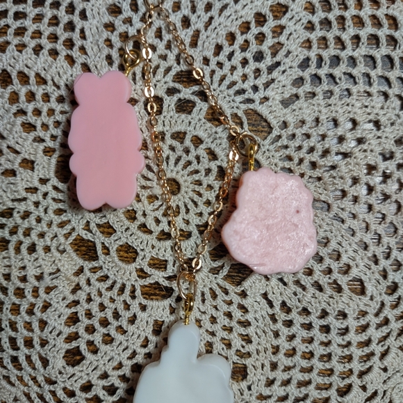 Charming Pink and White Bunny Bag Charm - Picture 6 of 8